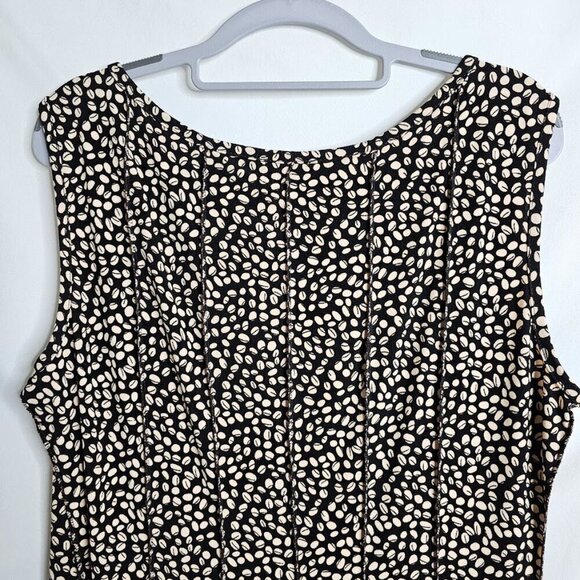 FOREVER 21 Fit & Flare Dress BLACK w TAN COFFEE BEAN Polka Dot size XL P Preppy - Picture 7 of 7